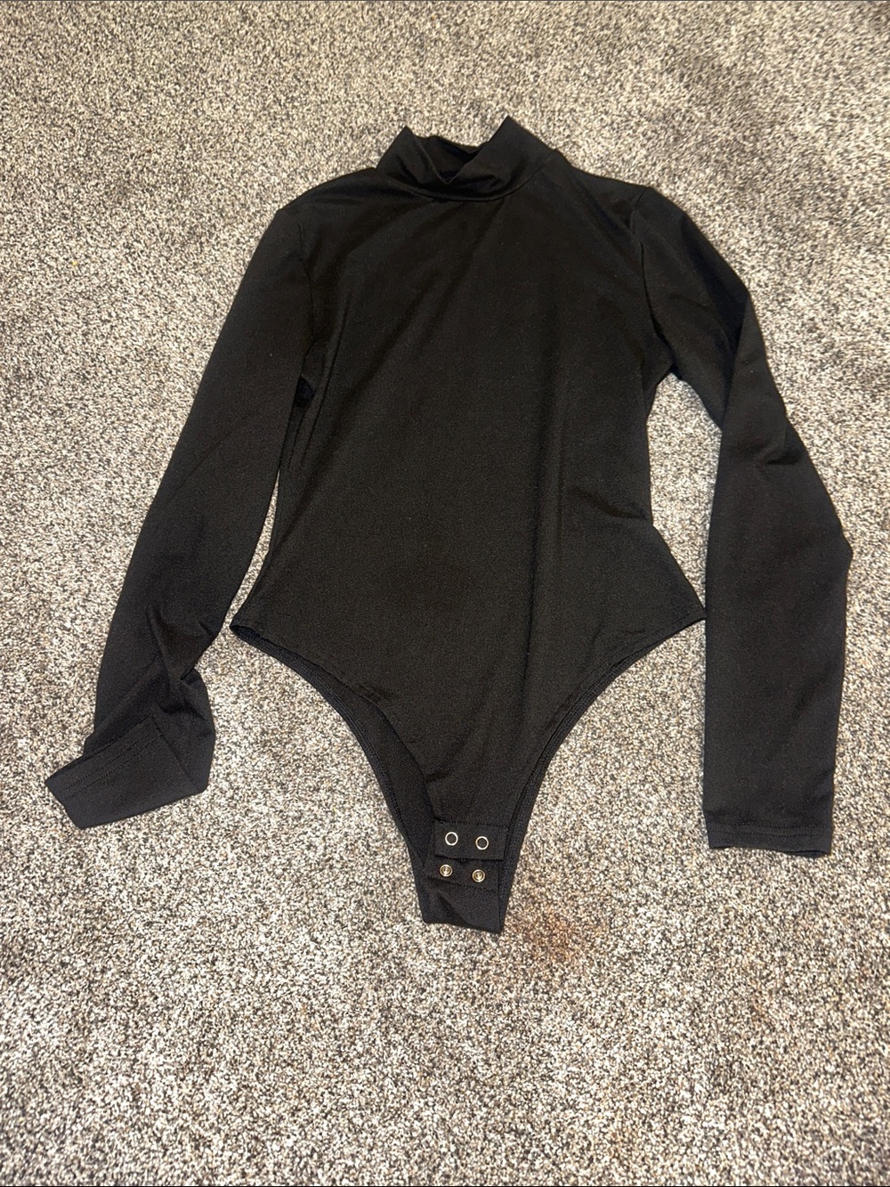 Amazon Black Long-Sleeve Mock Neck Bodysuit